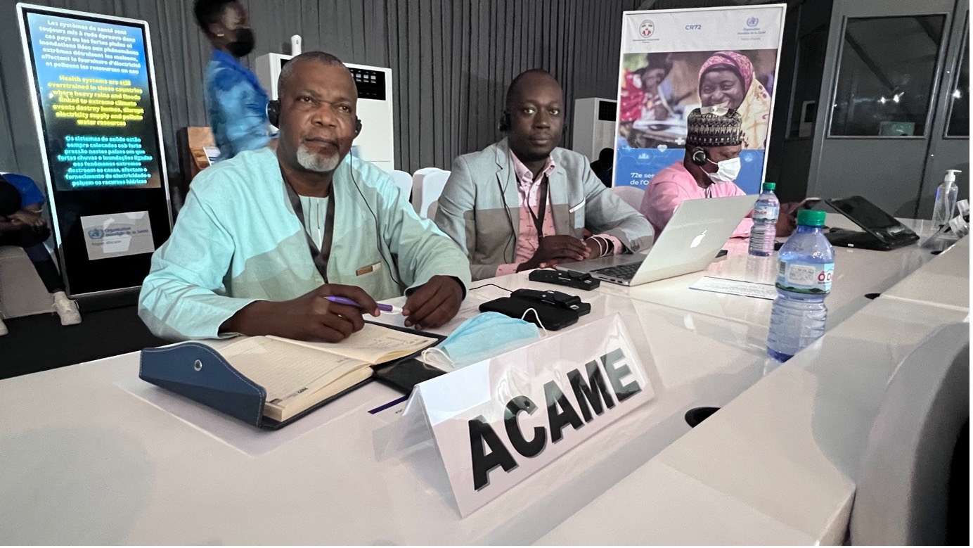 Interview avec Monsieur Jean-Claude DEKA LUNDU, Président de l’ACAME sur la participation de l’ACAME à la 72ème session du comité régional de l’OMS Afrique